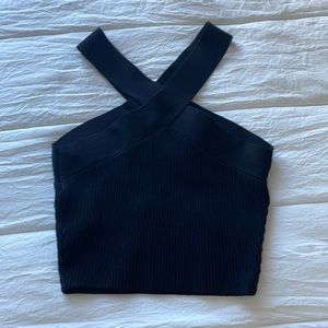 Aritzia sculpt cross neck top
